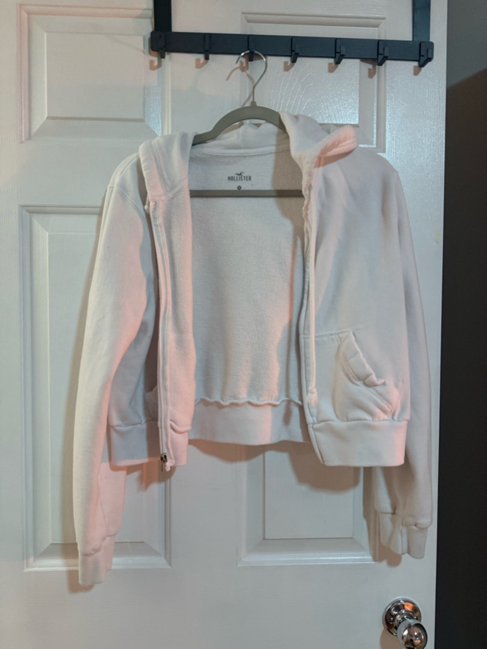 Hollister Cream Fleece-Lined Hooded Jacket